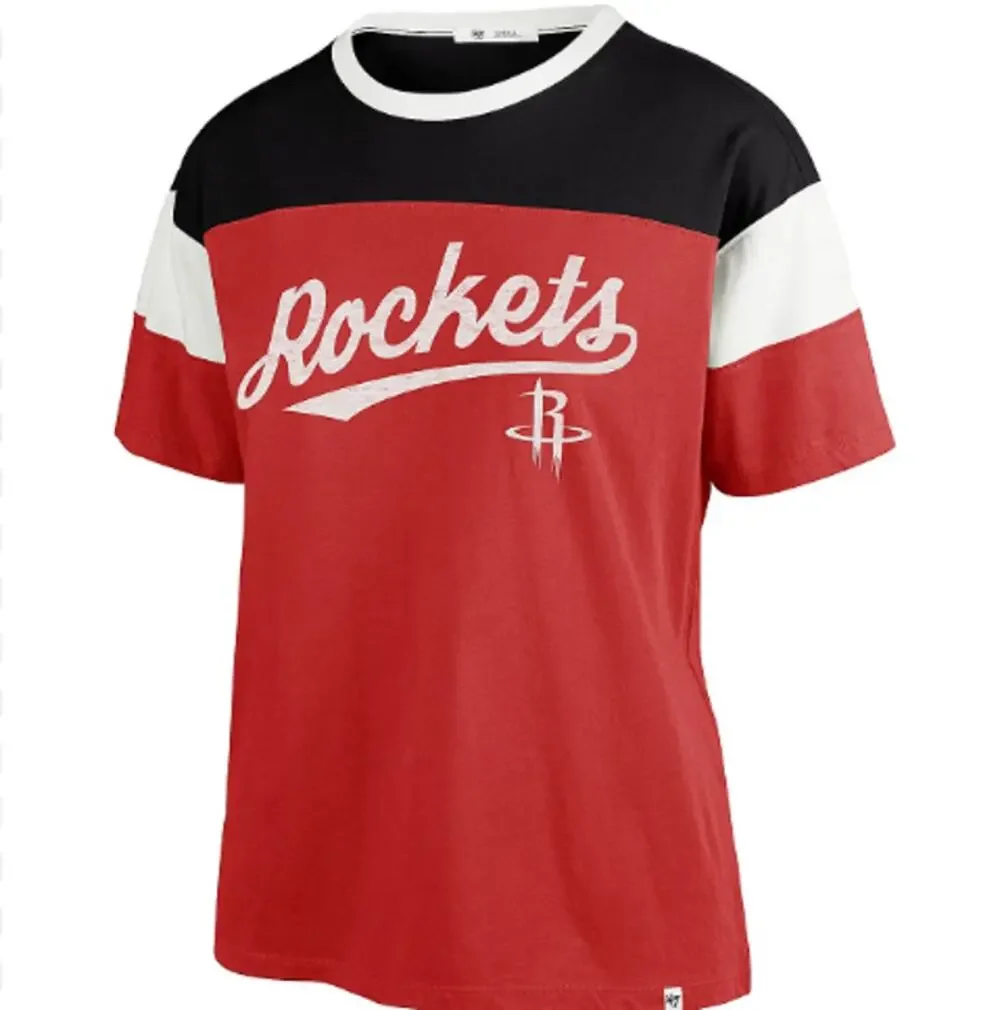 47 BRAND Women's NBA Houston Rockets T-Shirt Medium Racer Red Graphic NWT